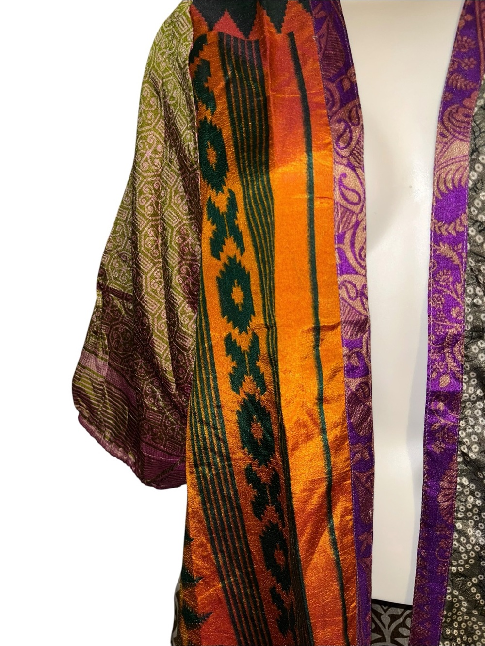 Bohemian Multi-Color Tie-Front Kimono - Picture 5 of 9